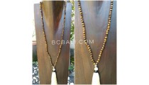 prayer necklaces tassels wooden beads organic